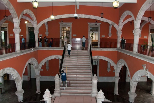 Palacio Gobierno, patio stairwell - Aguascalientes, Aguascalientes