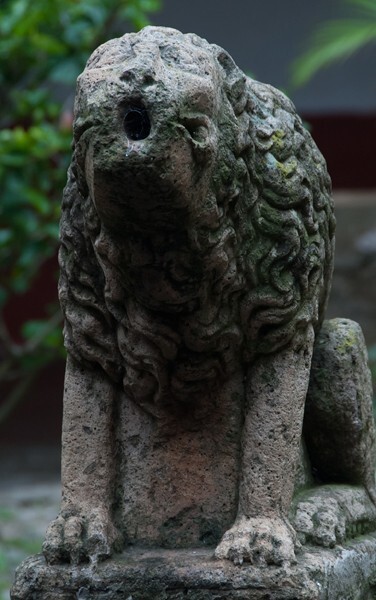 Santiago Apóstol, cloister fountain lion - Ocuituco, Morelos