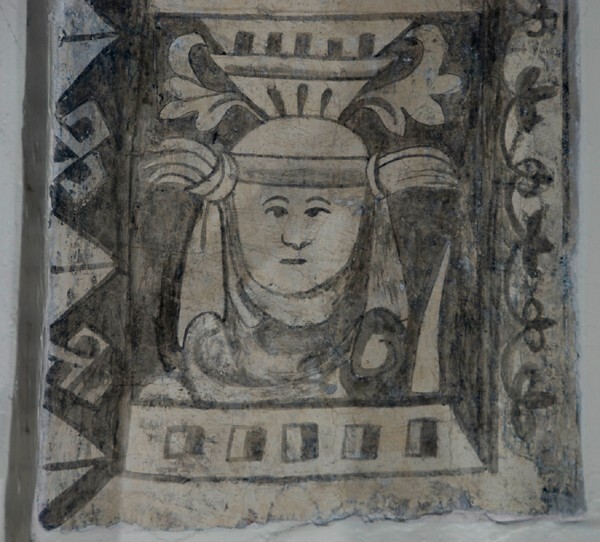 Lower cloister walk, testera mural - Corpus Cristi