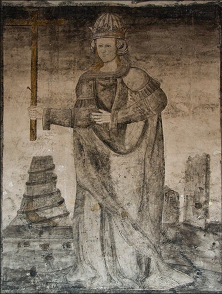 Upper cloister mural, St. Isabel of Hungary - San José