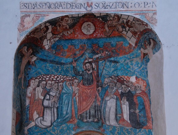 San Bernardino de Sena, sanctuary niche, Christ w/ regulars & seculars - Valladolid (Sisal), Yucatán