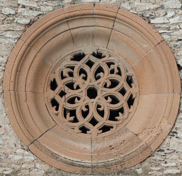 Santiago, façade, rose choir window - Atotonilco Tula, Hidalgo