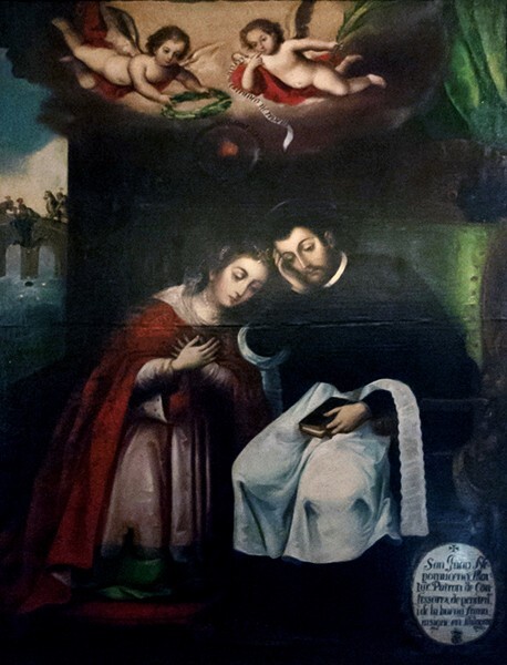 Nave painting, St. John of Nepomuk hearing Confession - Nave