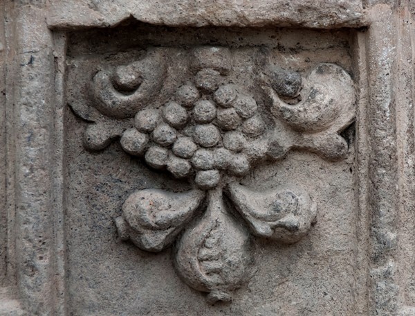 San Andrés, façade portal, left pilaster relief - Chiautla, México