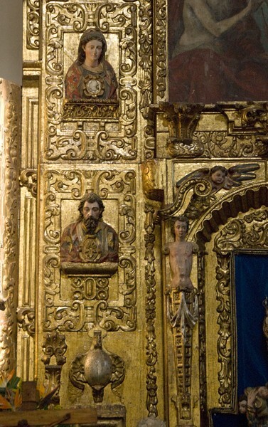 Santa María de La Visitación, high altar, detail (left) - Tepepan