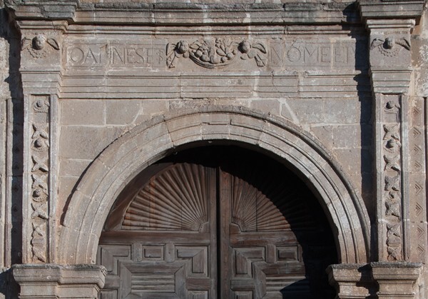 Façade, main portal - San Juan Bautista