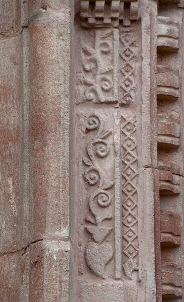 Portal, lower story, pilaster relief (left) - Façade
