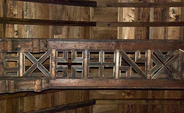 San Jacinto, nave ceiling, mudéjar beam - Ocotlán de Morelos, Oaxaca