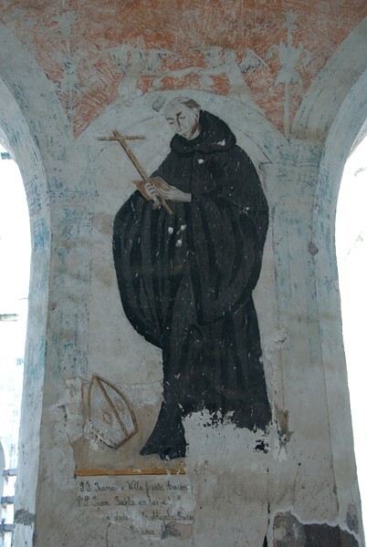 La Concepción, lower cloister walk pillar, friar Francisco Villafuente - Zacualpan de Amilpas, Morelos
