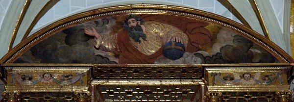 San Miguel Arcángel, high altar attic, God the Father - San Miguel Arcángel, nave & high altar