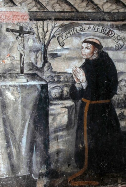 friar Martín Acevedo before the Crucifixion - Lower tier murals