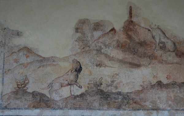 Convento mural, landscape with dogs - Convento