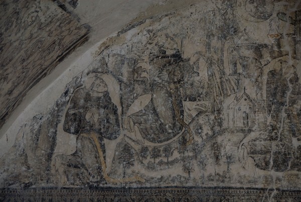 Refectory, lunette mural detail (left) - Nave, sotocoro & refectory