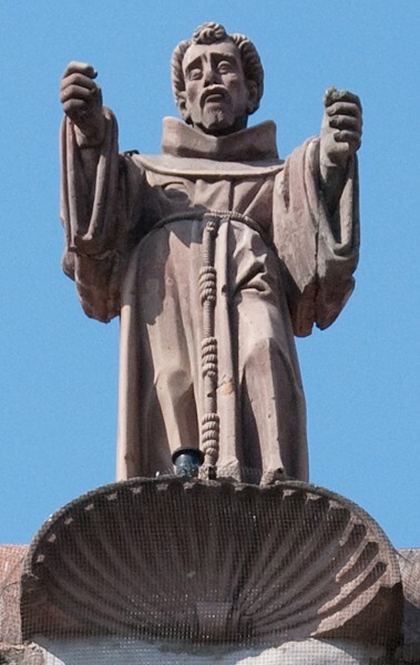 West twin portal, roof sculpture, St. Francis - Santa Clara