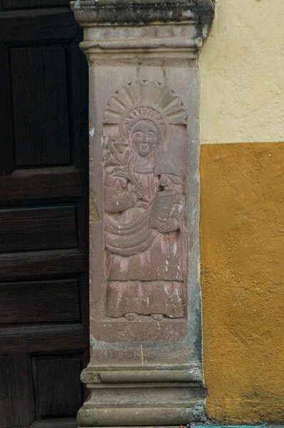 Façade portal, right pilaster relief - Hospital Chapel