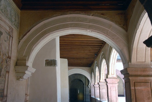 Upper story cloister walk - Upper cloister walk murals