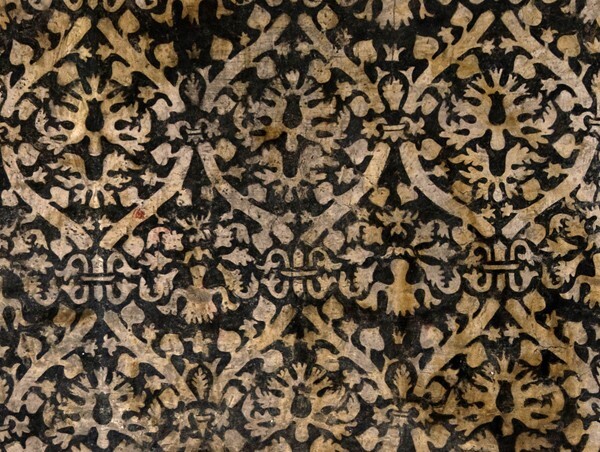 San Miguel Arcángel, anteportería mural detail - Zinacantepec, México