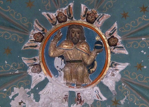 Hacienda chapel, cupola, Salvator Mundi - Santiago Tetlapayac, Hidalgo