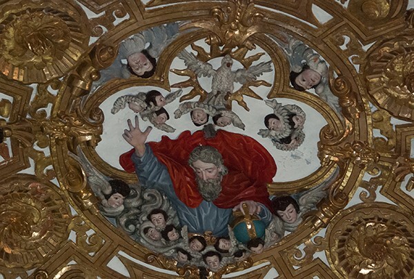 Oaxaca, Oaxaca, La Soledad, sanctuary vaulting relief, God the Father - La Soledad