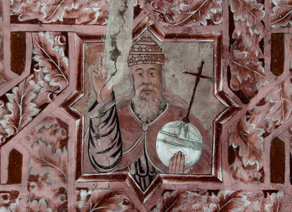 Anteportería, ceiling mural, God the Father - San Mateo