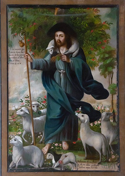 Convento painting, Jesus as Good Shepherd - Nuestra Señora del Carmen