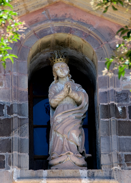 La Purísima Concepción, upper façade sculpture - Real de Catorce, San Luis Potosí