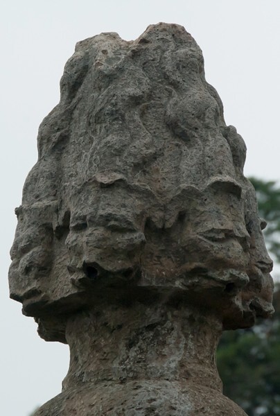 Santiago Apóstol, zócalo fountain, finial reliefs - Ocuituco, Morelos