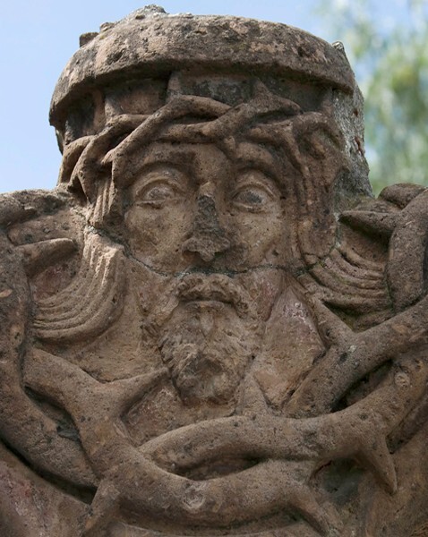 Santiago, atrial cross crossing, Face of Christ - Atzacoalco