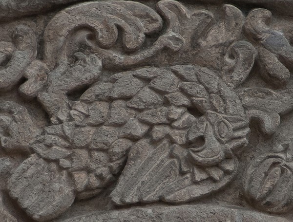 Porciúncula portal, archivolt detail, eagle - La Asunción de Nuestra Señora, façade, porciúncula portal, capilla abierta, nave & cloister