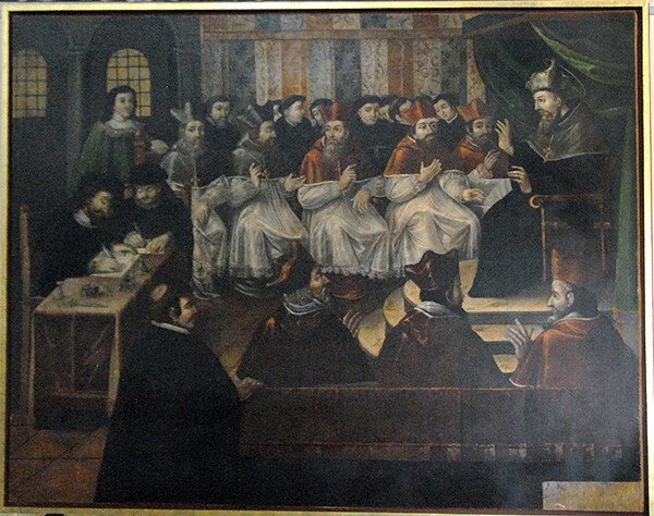 Sacristy painting, St. Augustine at Council - San Agustín