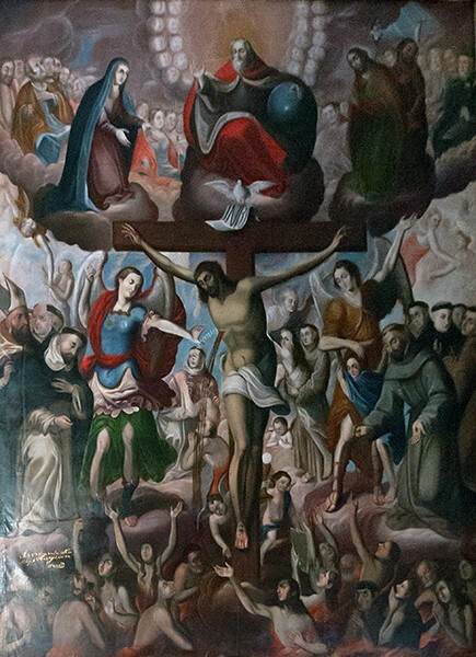 Santiago, nave sculpture, Crucifixion & Last Judgment - Ayapango, México