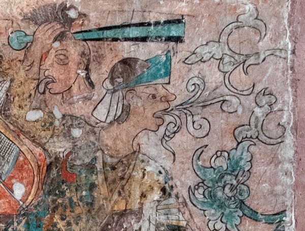 Ixmiquilpan, Hidalgo, San Miguel Arcángel, nave mural, South wall war - Battle scene