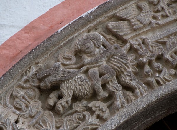 Façade portal, archivolt relief - San Francisco, façade, portería, cloister & murals