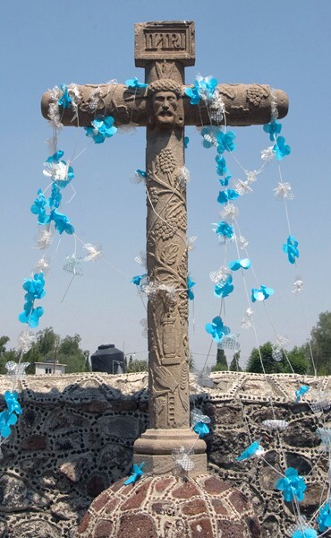 Santa María, atrial cross, front - Santa María Coatlán, México