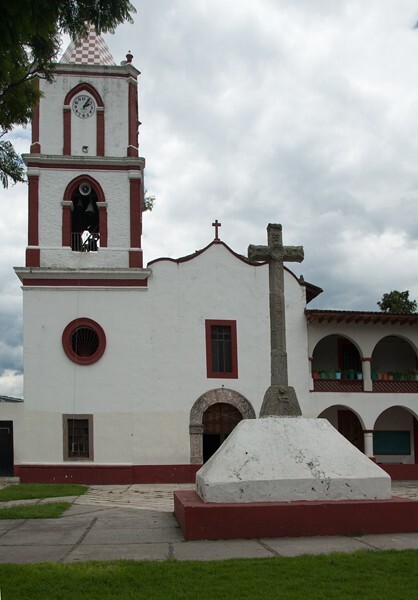 San Pedro Apóstol, façade & atrial cross - San Pedro Jácuaro, Michoacán