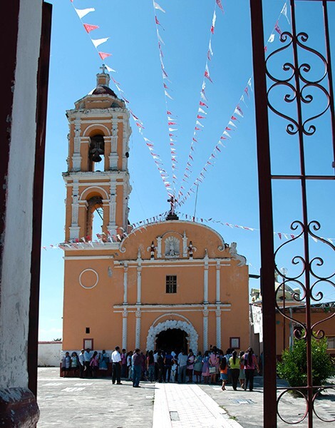 San Gerónimo, façade & bell-tower - Coyula, Puebla