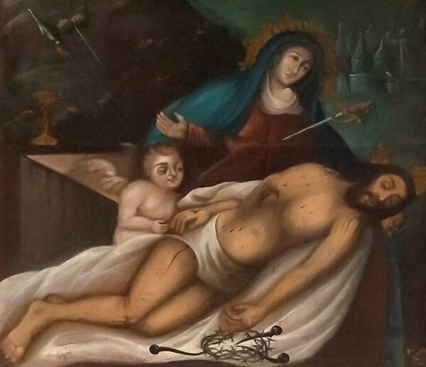 High altar, attic painting, Lamentation - San Andrés