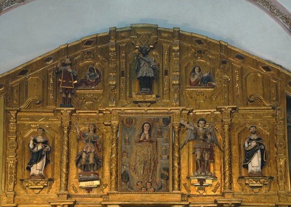San Pablo, high altar, central & top tiers - Oztotepec, México