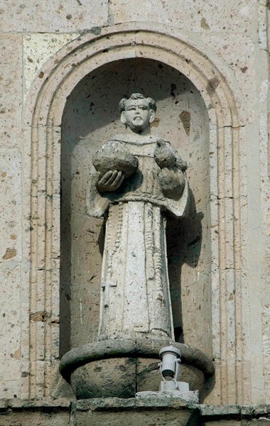 San Francisco, façade statue (left), St. Francis - Tesistán, Jalisco