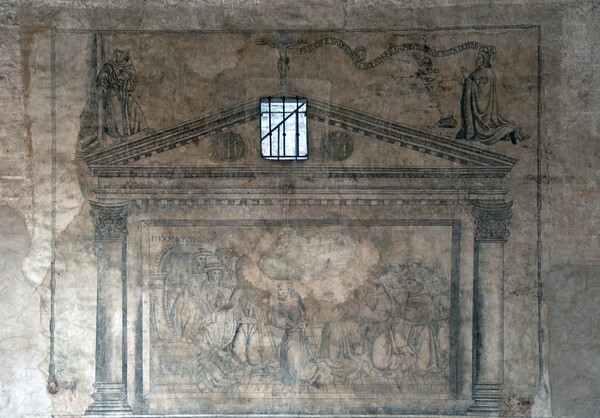 Convento portal murals - La Asunción de Nuestra Señora (Catedral), façade, porciúncula door, capilla abierta, cloister