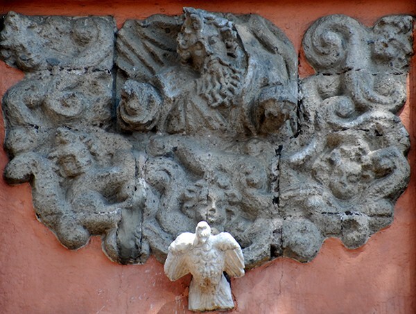 Façade, second tier relief, God the Father & Holy Ghost - San Rafael