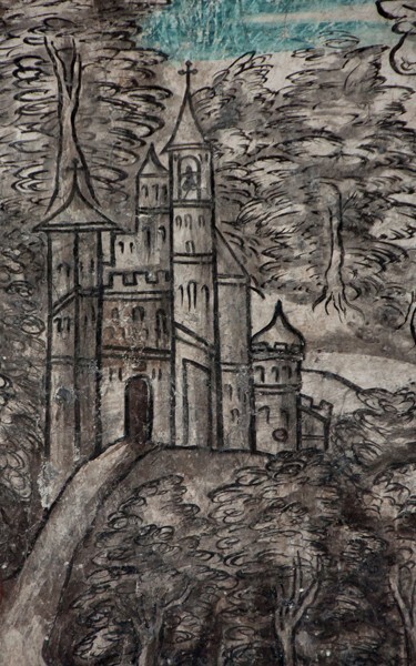 N wall mural, Augustinian Eremitic Life, detail - San Nicolás de Tolentino, sala de profundis mural