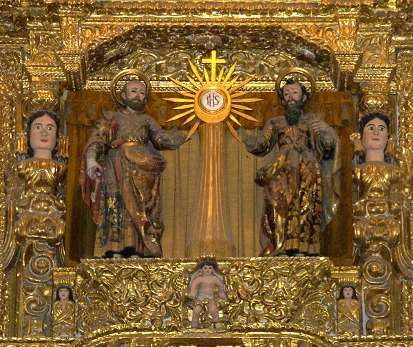 San Pablo de las Salinas, México, San Pablo, high altar detail - México