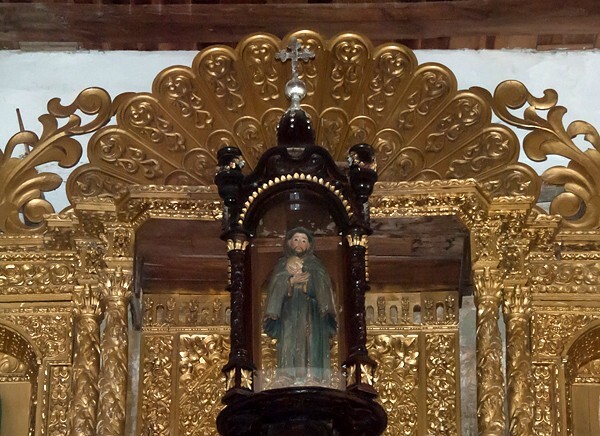 San Francisco Huehuetlán, Oaxaca, high altar, top tier, St. Francis - San Francisco Huehuetlán, Oaxaca