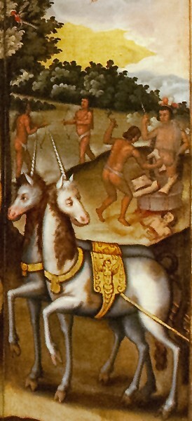 America, detail - Biombo (folding screen) with the Four Continents