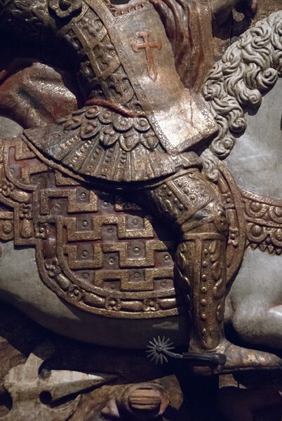 St. James the Moor Slayer, detail, armor - New York, New York, Hispanic Society