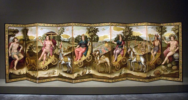 Biombo - Biombo (folding screen) with the Four Continents