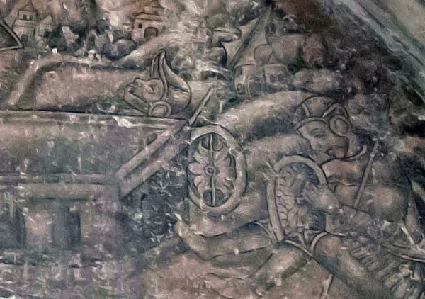 Resurrection (detail) - Cloister murals