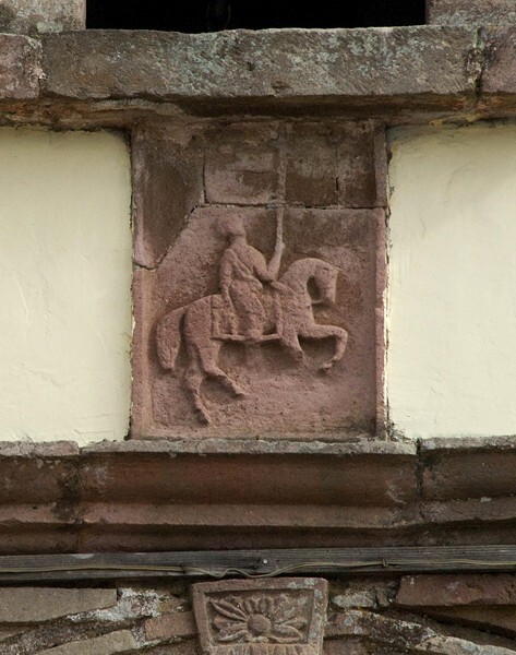 Santiago, façade, entablature relief, St. James Moor Slayer - Santiago
