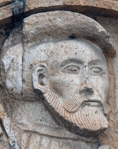 Pilaster relief (left), St. Peter, detail - San Martín, porciúncula portal
